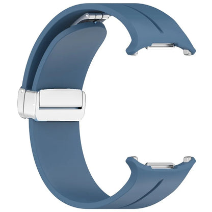 For Samsung Galaxy Watch Ultra 47mm Silicone Smartwatch Band Wrist Strap with Silver Magnetic Folding Buckle