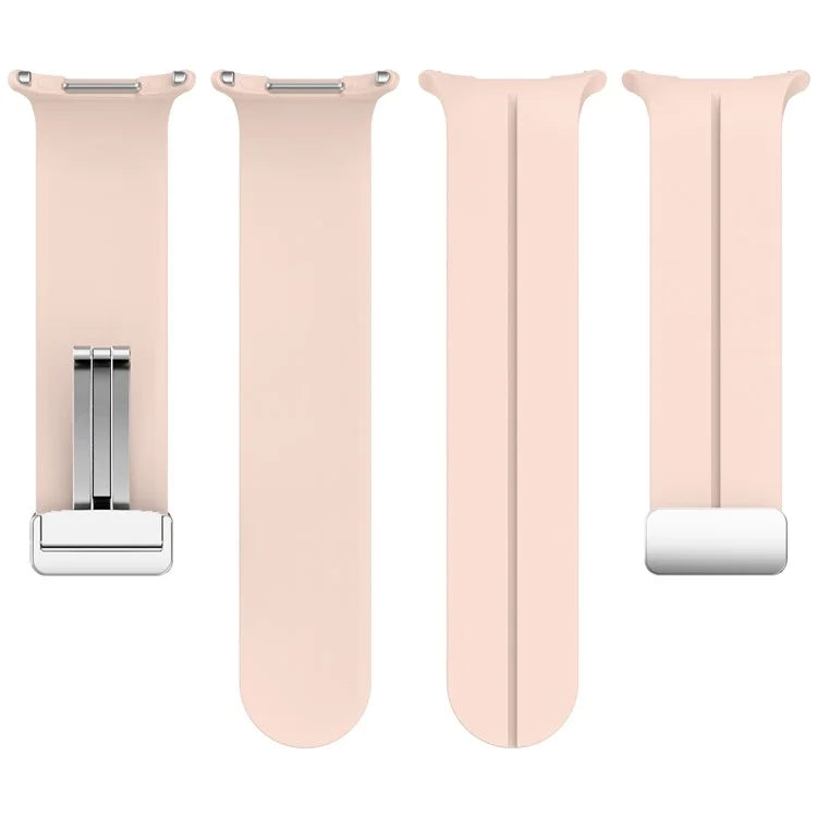 For Samsung Galaxy Watch Ultra 47mm Silicone Smartwatch Band Wrist Strap with Silver Magnetic Folding Buckle