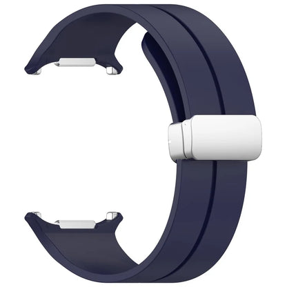 For Samsung Galaxy Watch Ultra 47mm Silicone Smartwatch Band Wrist Strap with Silver Magnetic Folding Buckle