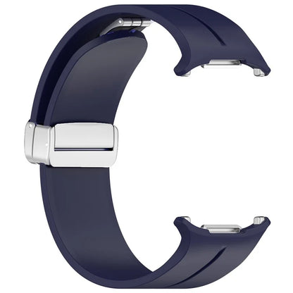 For Samsung Galaxy Watch Ultra 47mm Silicone Smartwatch Band Wrist Strap with Silver Magnetic Folding Buckle