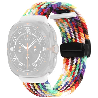 For Samsung Galaxy Watch Ultra 47mm Braided Wrist Band Magnetic Folding Buckle Watch Strap