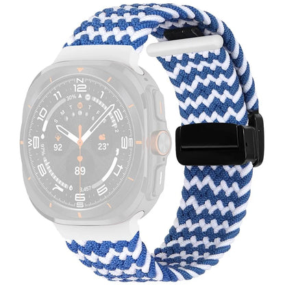 For Samsung Galaxy Watch Ultra 47mm Braided Wrist Band Magnetic Folding Buckle Watch Strap