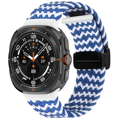 For Samsung Galaxy Watch Ultra 47mm Braided Wrist Band Magnetic Folding Buckle Watch Strap