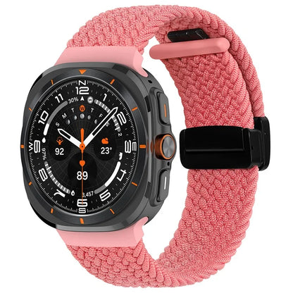 For Samsung Galaxy Watch Ultra 47mm Braided Wrist Band Magnetic Folding Buckle Watch Strap