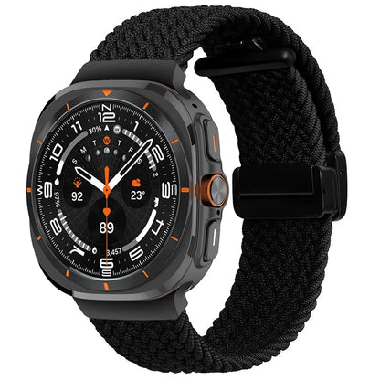 For Samsung Galaxy Watch Ultra 47mm Braided Wrist Band Magnetic Folding Buckle Watch Strap