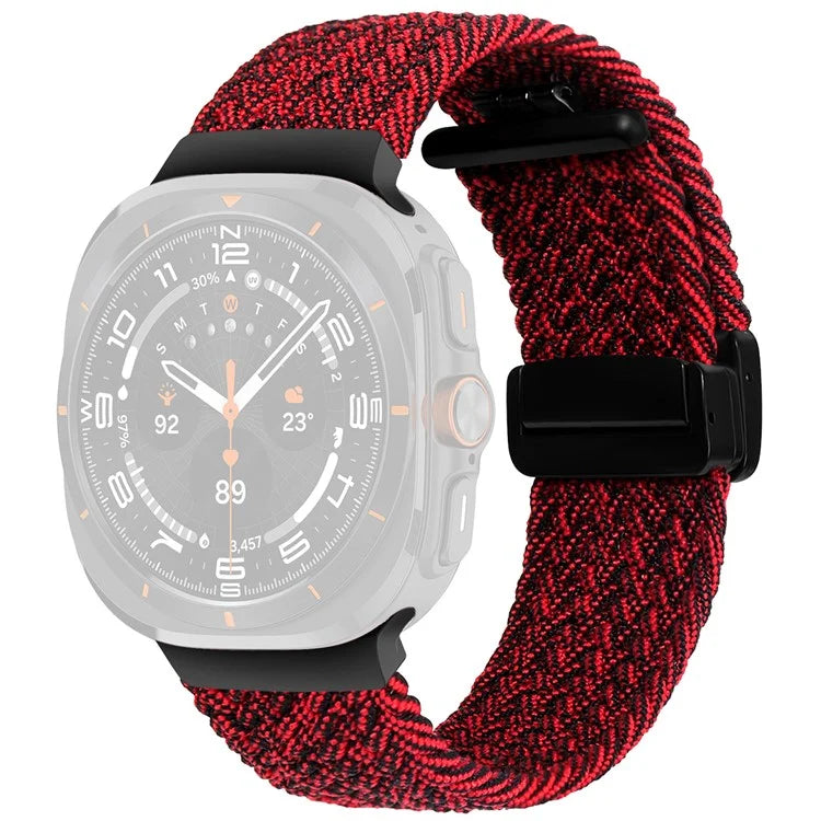 For Samsung Galaxy Watch Ultra 47mm Braided Wrist Band Magnetic Folding Buckle Watch Strap