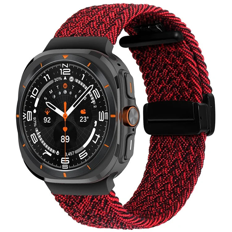 For Samsung Galaxy Watch Ultra 47mm Braided Wrist Band Magnetic Folding Buckle Watch Strap