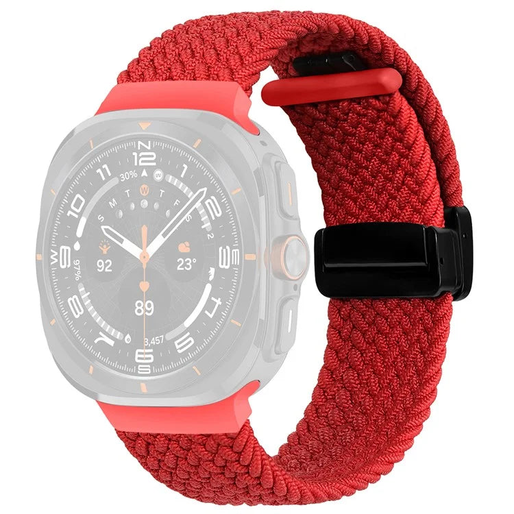 For Samsung Galaxy Watch Ultra 47mm Braided Wrist Band Magnetic Folding Buckle Watch Strap