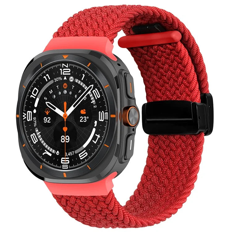 For Samsung Galaxy Watch Ultra 47mm Braided Wrist Band Magnetic Folding Buckle Watch Strap