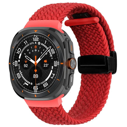 For Samsung Galaxy Watch Ultra 47mm Braided Wrist Band Magnetic Folding Buckle Watch Strap