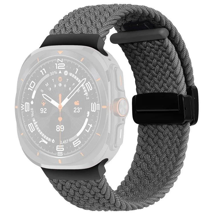 For Samsung Galaxy Watch Ultra 47mm Braided Wrist Band Magnetic Folding Buckle Watch Strap