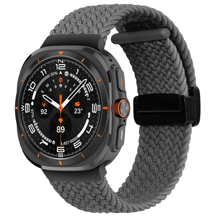 For Samsung Galaxy Watch Ultra 47mm Braided Wrist Band Magnetic Folding Buckle Watch Strap