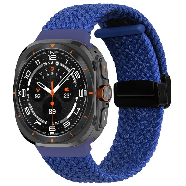 For Samsung Galaxy Watch Ultra 47mm Braided Wrist Band Magnetic Folding Buckle Watch Strap