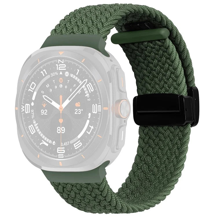 For Samsung Galaxy Watch Ultra 47mm Braided Wrist Band Magnetic Folding Buckle Watch Strap