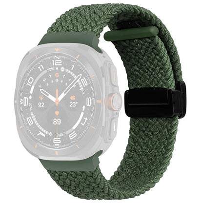 For Samsung Galaxy Watch Ultra 47mm Braided Wrist Band Magnetic Folding Buckle Watch Strap
