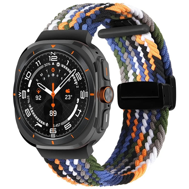 For Samsung Galaxy Watch Ultra 47mm Braided Wrist Band Magnetic Folding Buckle Watch Strap