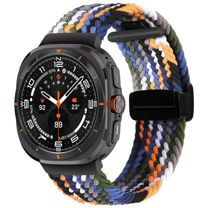 For Samsung Galaxy Watch Ultra 47mm Braided Wrist Band Magnetic Folding Buckle Watch Strap