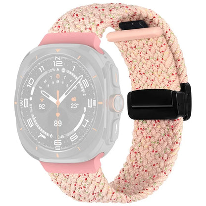 For Samsung Galaxy Watch Ultra 47mm Braided Wrist Band Magnetic Folding Buckle Watch Strap