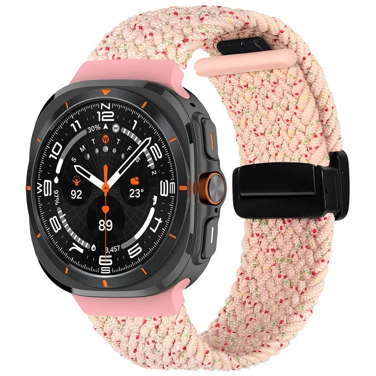 For Samsung Galaxy Watch Ultra 47mm Braided Wrist Band Magnetic Folding Buckle Watch Strap
