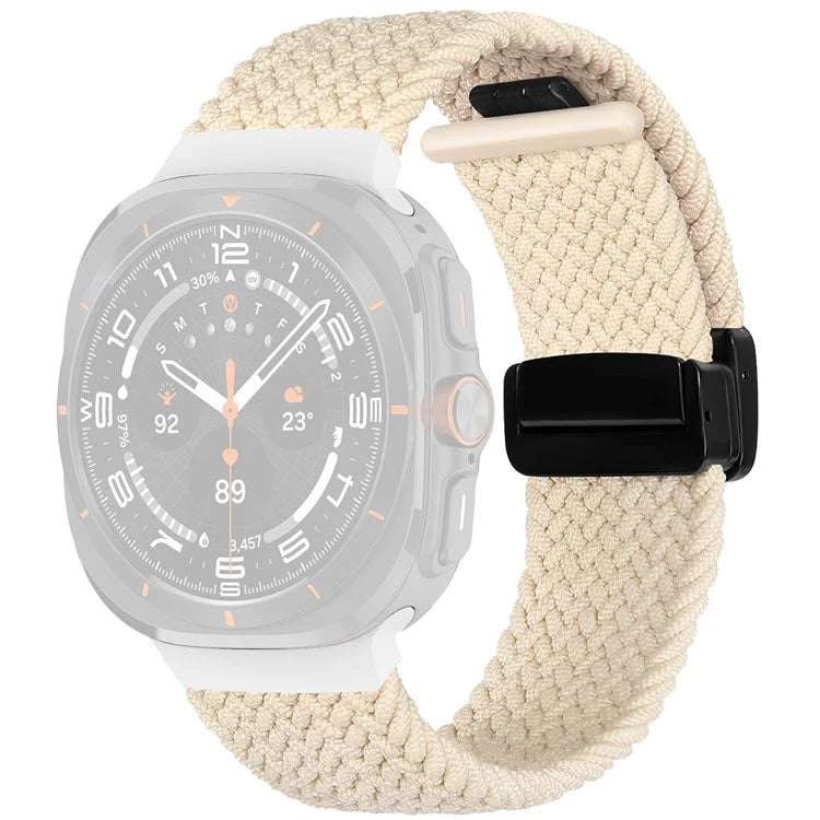 For Samsung Galaxy Watch Ultra 47mm Braided Wrist Band Magnetic Folding Buckle Watch Strap