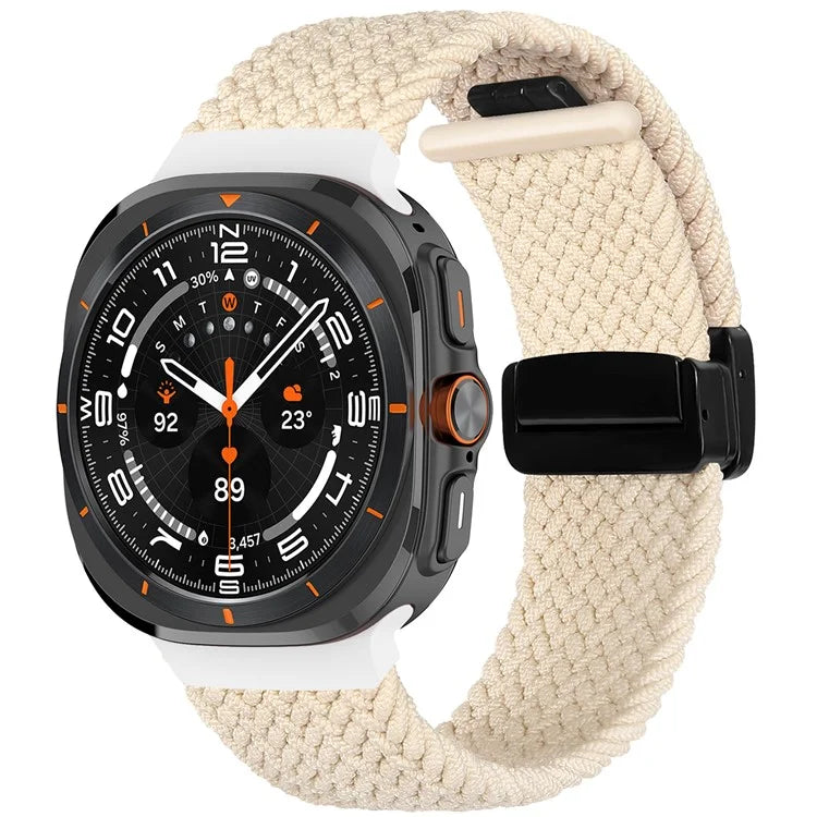 For Samsung Galaxy Watch Ultra 47mm Braided Wrist Band Magnetic Folding Buckle Watch Strap