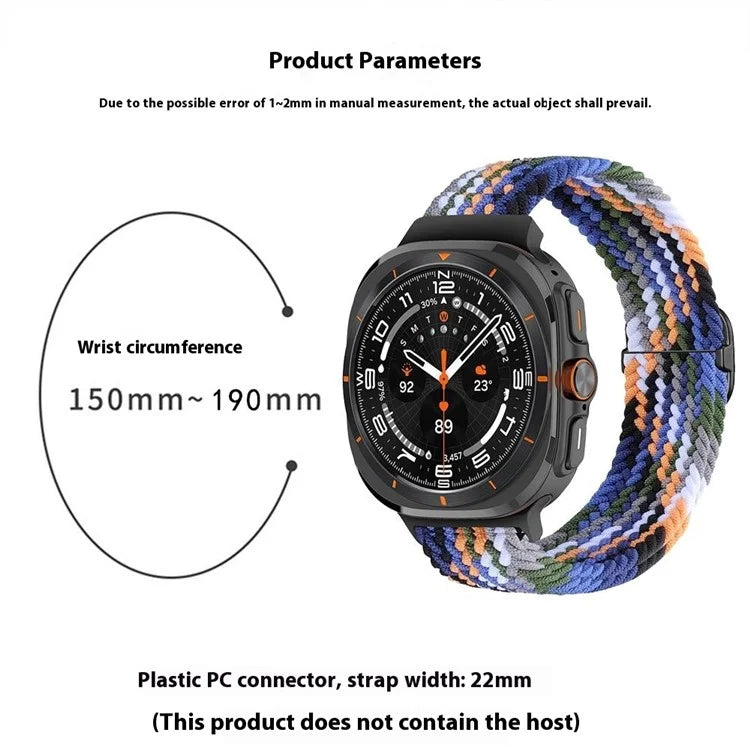 For Samsung Galaxy Watch Ultra 47mm Braided Watch Band Adjustable Nylon Replacement Strap