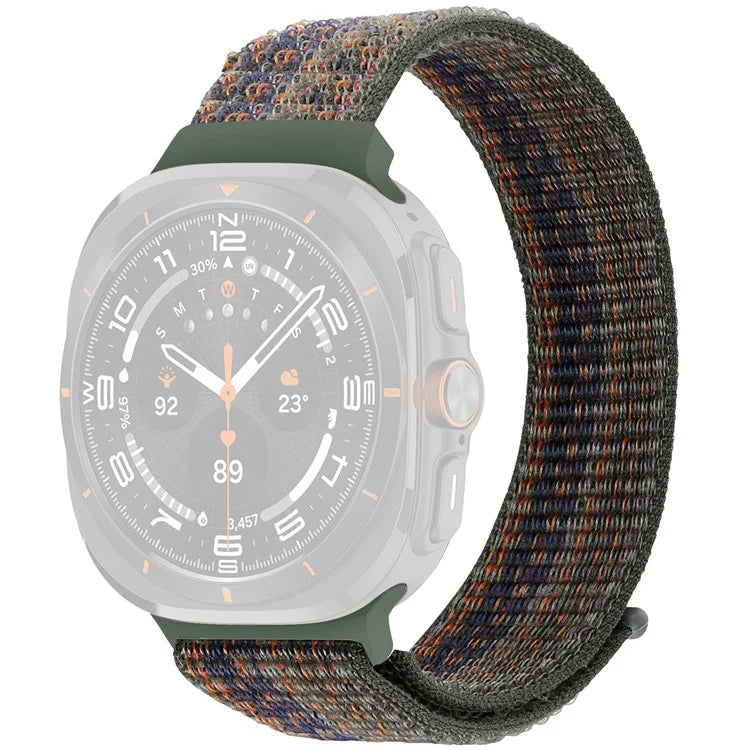 For Galaxy Watch Ultra 47mm Nylon Replacement Watch Band Magic Tape Loop Strap