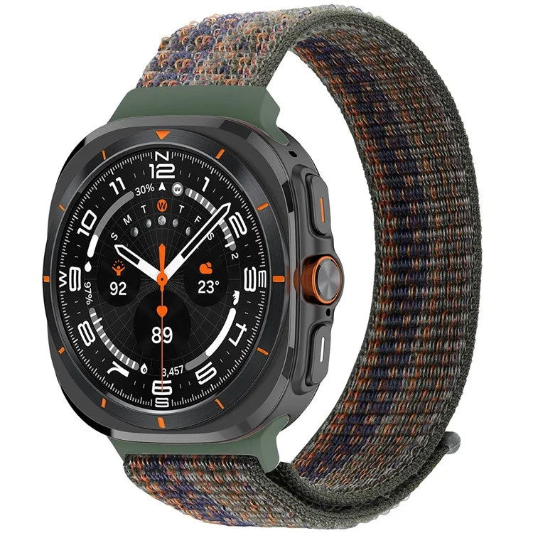 For Galaxy Watch Ultra 47mm Nylon Replacement Watch Band Magic Tape Loop Strap