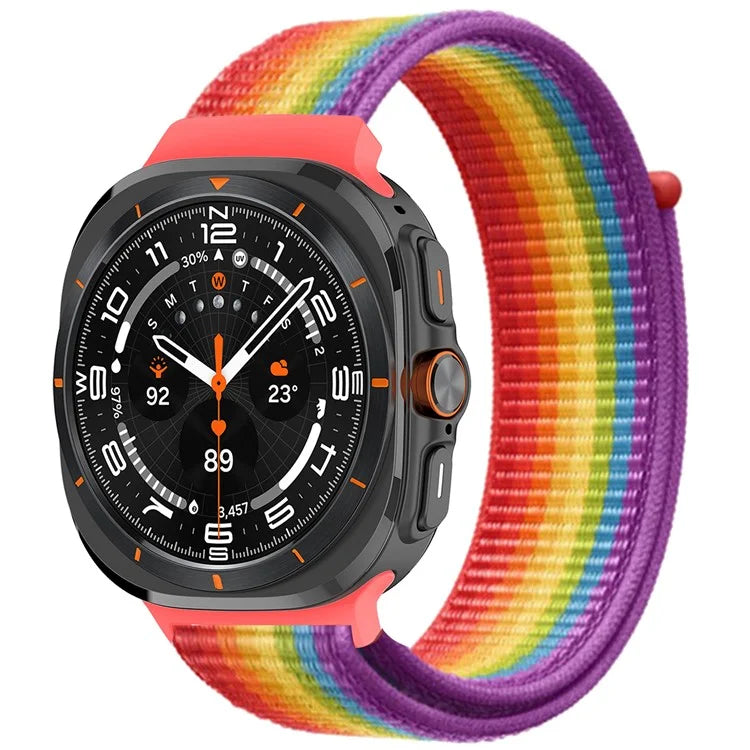 For Galaxy Watch Ultra 47mm Nylon Replacement Watch Band Magic Tape Loop Strap