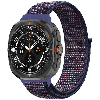 For Galaxy Watch Ultra 47mm Nylon Replacement Watch Band Magic Tape Loop Strap