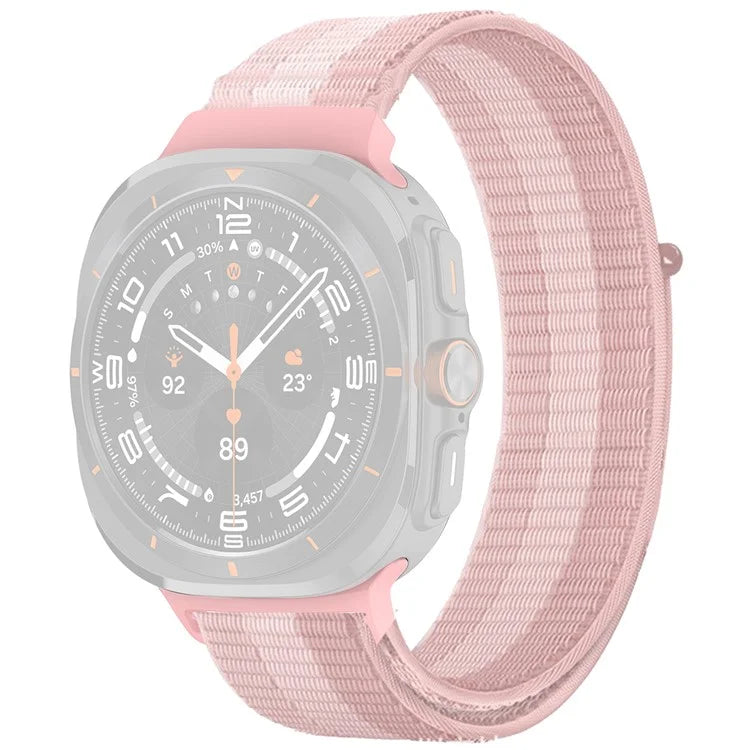 For Galaxy Watch Ultra 47mm Nylon Replacement Watch Band Magic Tape Loop Strap
