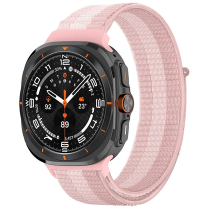 For Galaxy Watch Ultra 47mm Nylon Replacement Watch Band Magic Tape Loop Strap