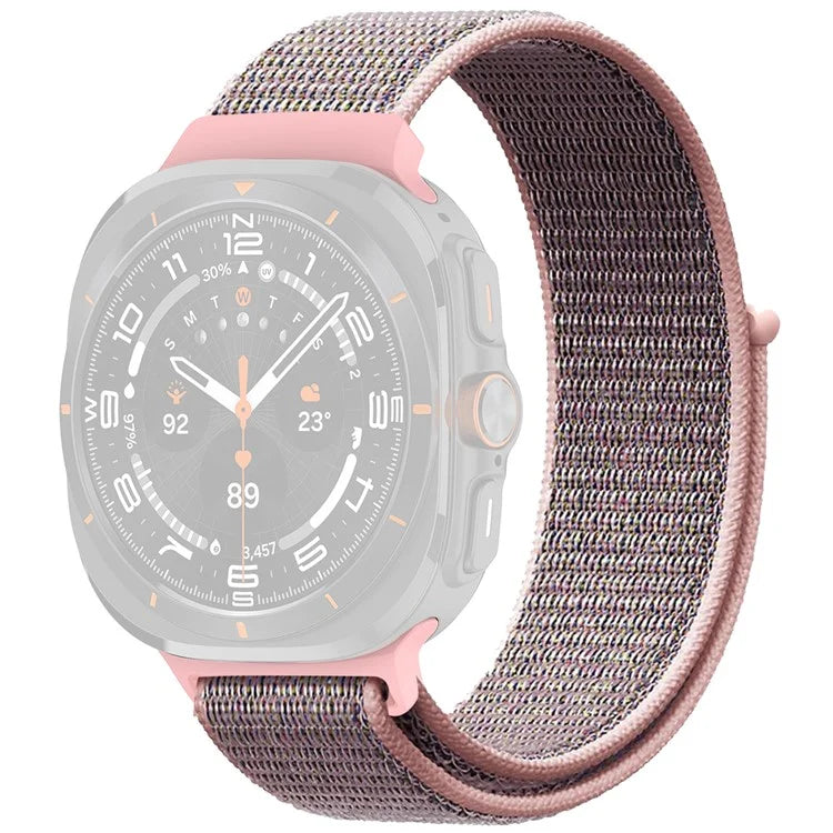 For Galaxy Watch Ultra 47mm Nylon Replacement Watch Band Magic Tape Loop Strap