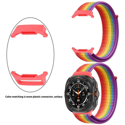 For Galaxy Watch Ultra 47mm Nylon Replacement Watch Band Magic Tape Loop Strap