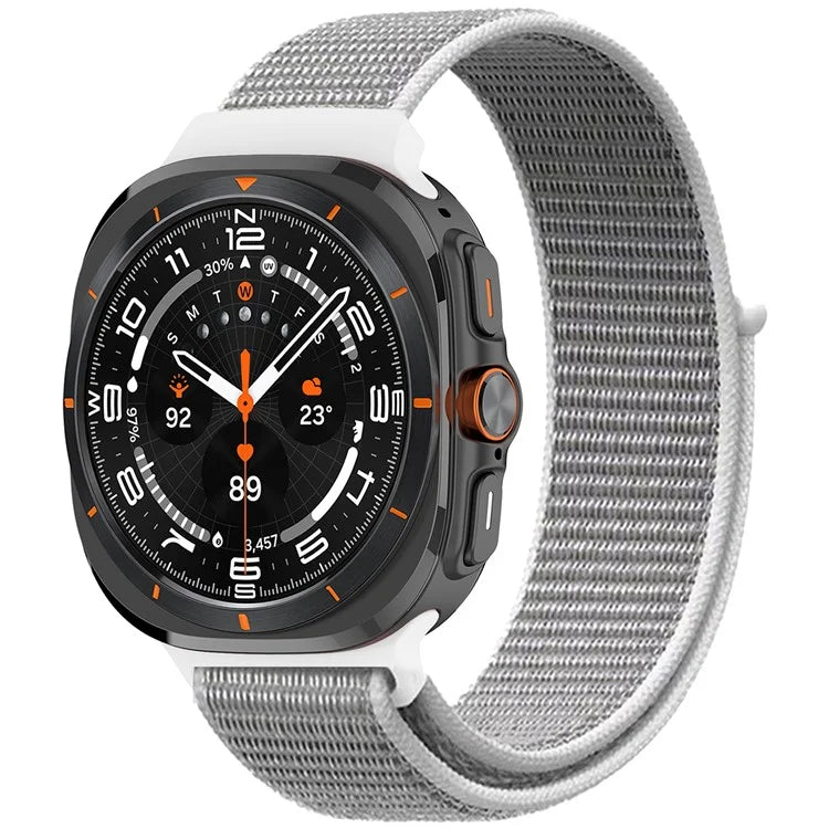 For Galaxy Watch Ultra 47mm Nylon Replacement Watch Band Magic Tape Loop Strap