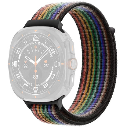 For Galaxy Watch Ultra 47mm Nylon Replacement Watch Band Magic Tape Loop Strap