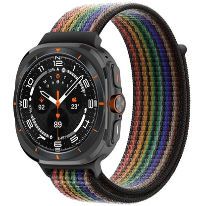 For Galaxy Watch Ultra 47mm Nylon Replacement Watch Band Magic Tape Loop Strap