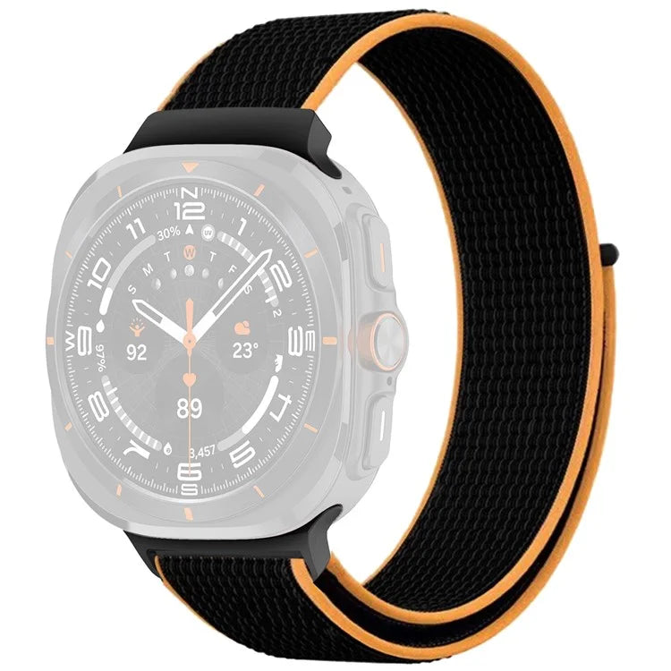 For Galaxy Watch Ultra 47mm Nylon Replacement Watch Band Magic Tape Loop Strap
