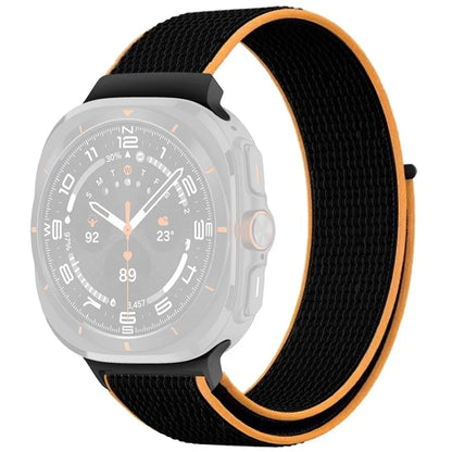 For Galaxy Watch Ultra 47mm Nylon Replacement Watch Band Magic Tape Loop Strap