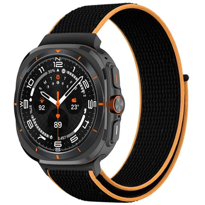 For Galaxy Watch Ultra 47mm Nylon Replacement Watch Band Magic Tape Loop Strap