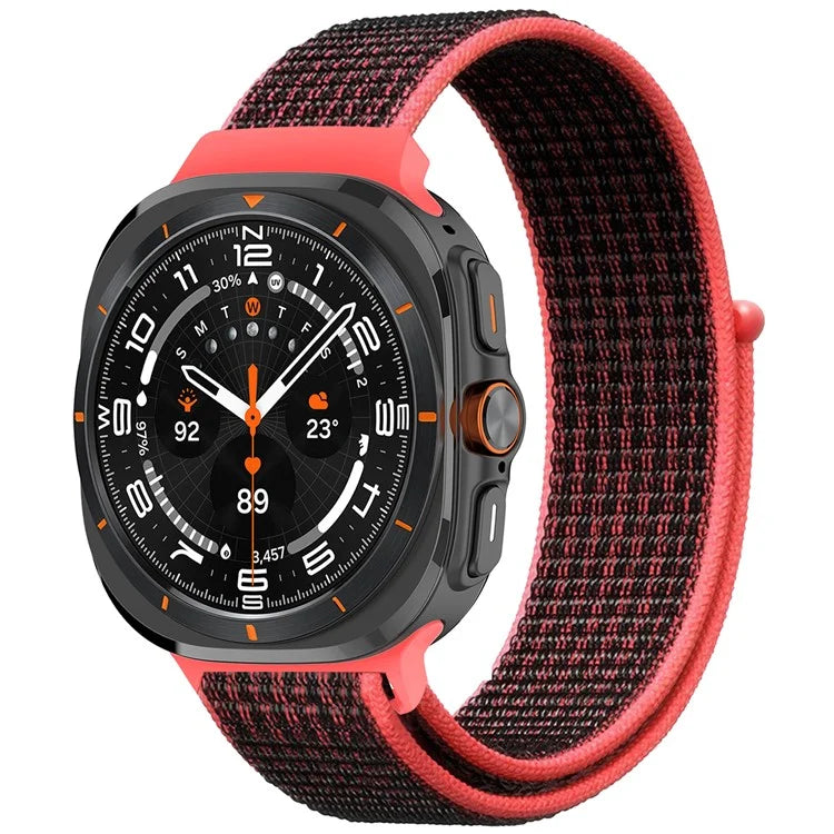 For Galaxy Watch Ultra 47mm Nylon Replacement Watch Band Magic Tape Loop Strap