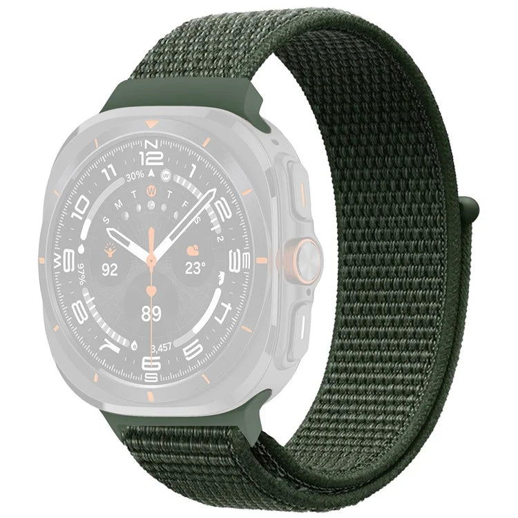 For Galaxy Watch Ultra 47mm Nylon Replacement Watch Band Magic Tape Loop Strap
