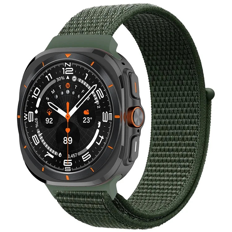 For Galaxy Watch Ultra 47mm Nylon Replacement Watch Band Magic Tape Loop Strap