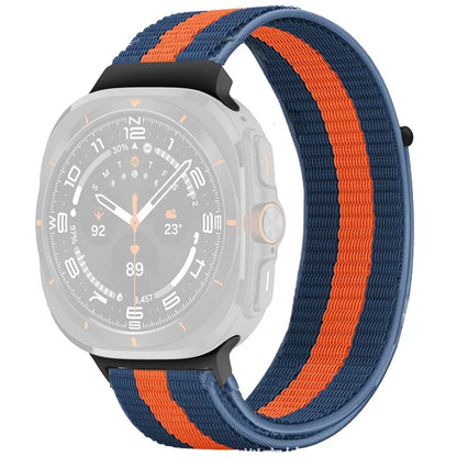 For Galaxy Watch Ultra 47mm Nylon Replacement Watch Band Magic Tape Loop Strap