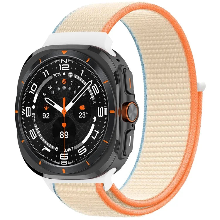 For Galaxy Watch Ultra 47mm Nylon Replacement Watch Band Magic Tape Loop Strap