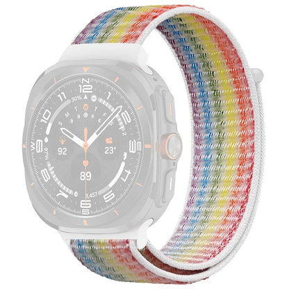 For Galaxy Watch Ultra 47mm Nylon Replacement Watch Band Magic Tape Loop Strap