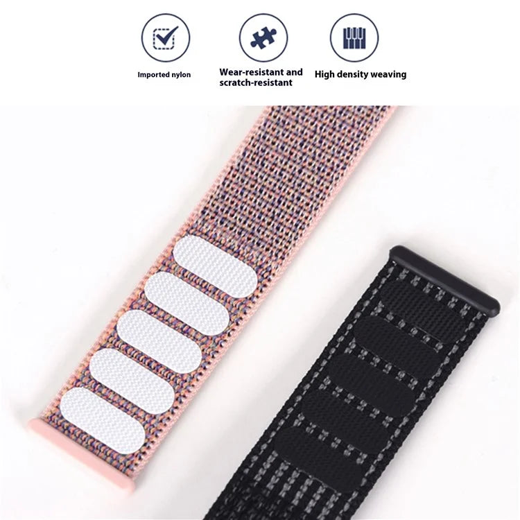 For Galaxy Watch Ultra 47mm Nylon Replacement Watch Band Magic Tape Loop Strap