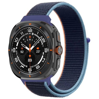 For Galaxy Watch Ultra 47mm Nylon Replacement Watch Band Magic Tape Loop Strap