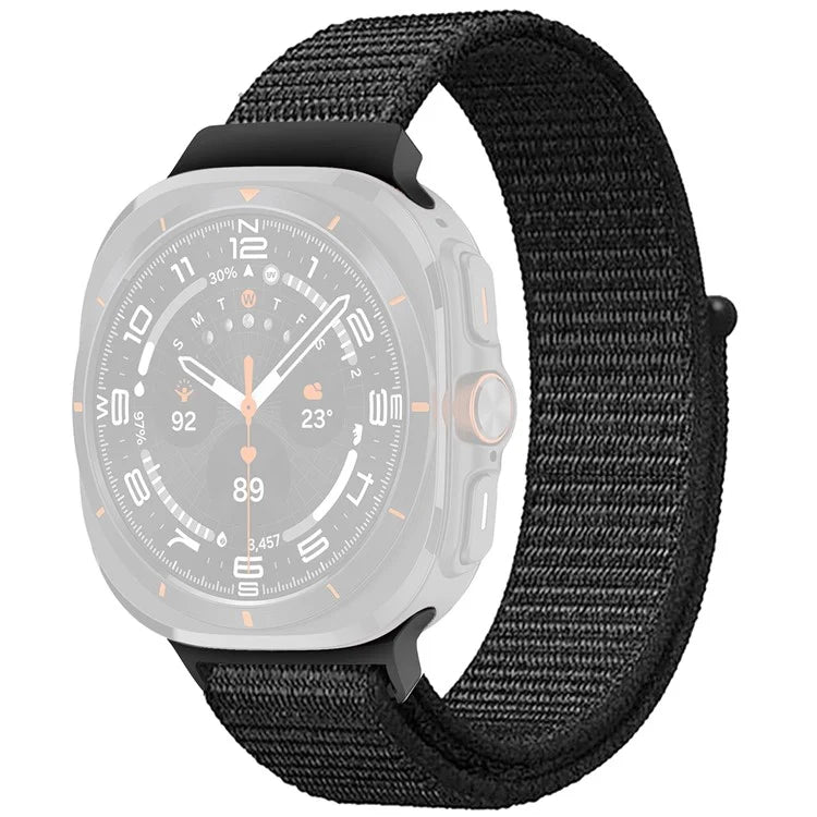 For Galaxy Watch Ultra 47mm Nylon Replacement Watch Band Magic Tape Loop Strap