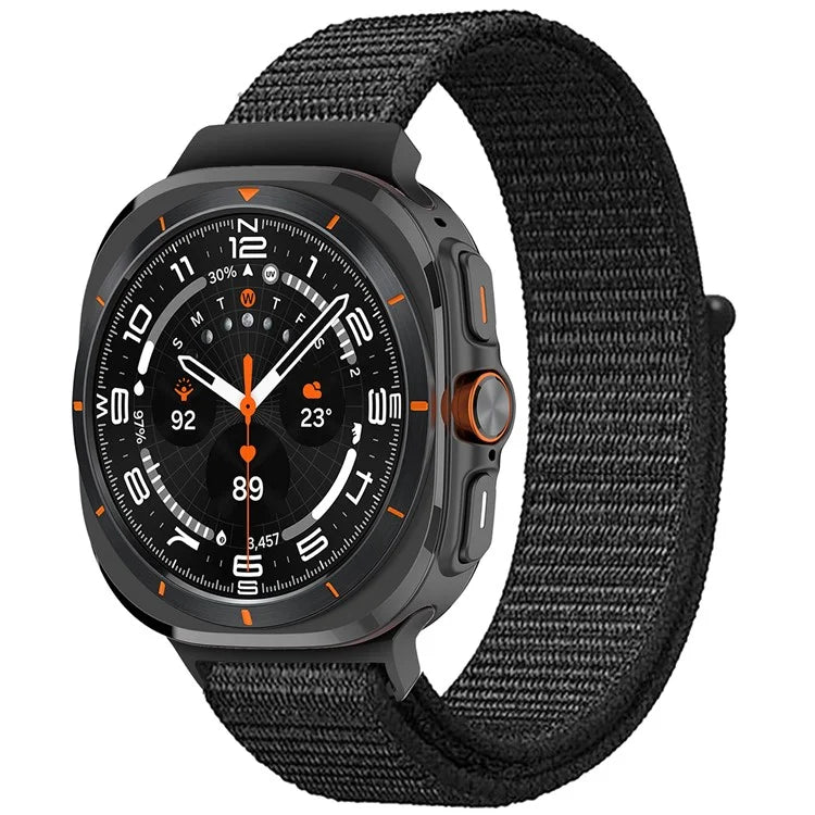 For Galaxy Watch Ultra 47mm Nylon Replacement Watch Band Magic Tape Loop Strap
